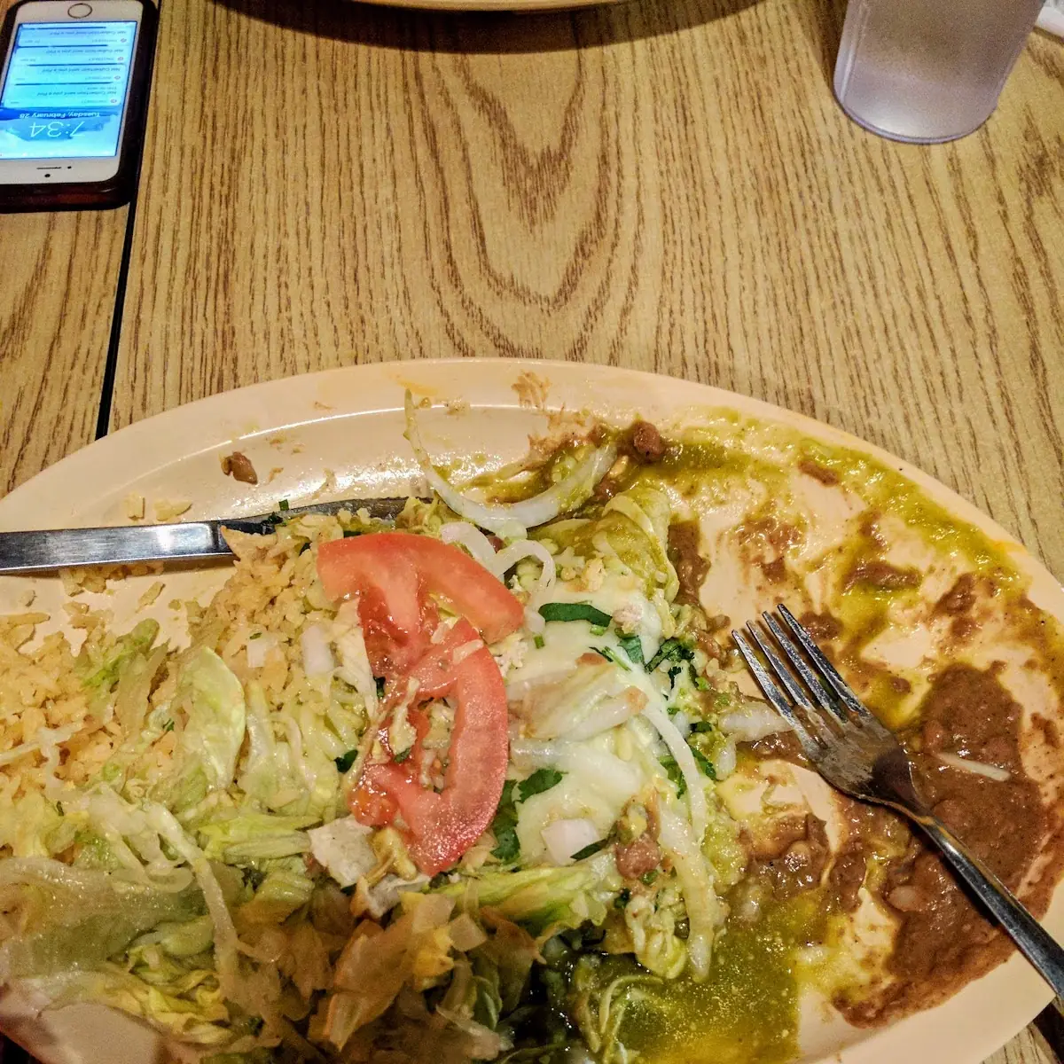 Salsa Verde Enchiladas Plate