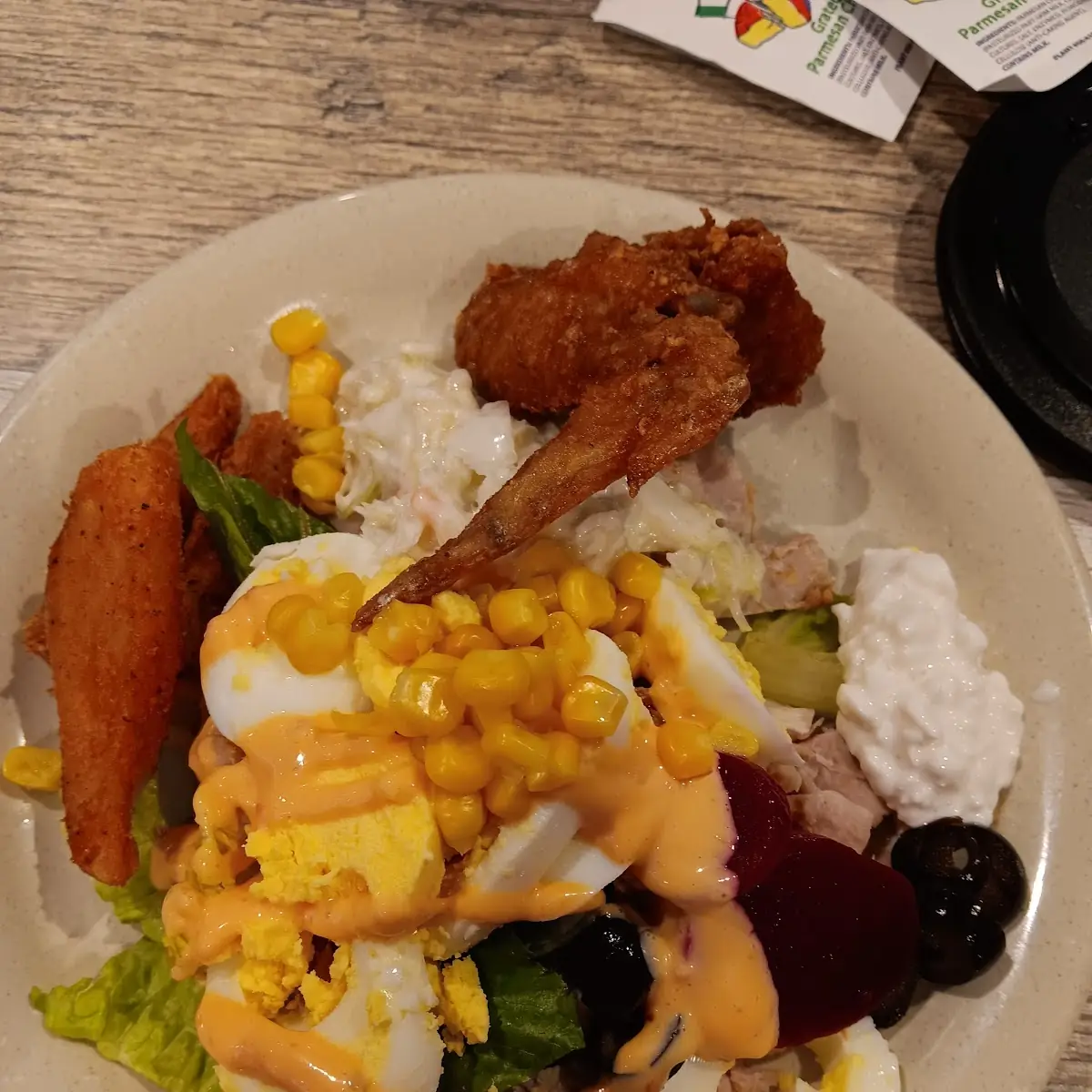 Fried Chicken and Salad