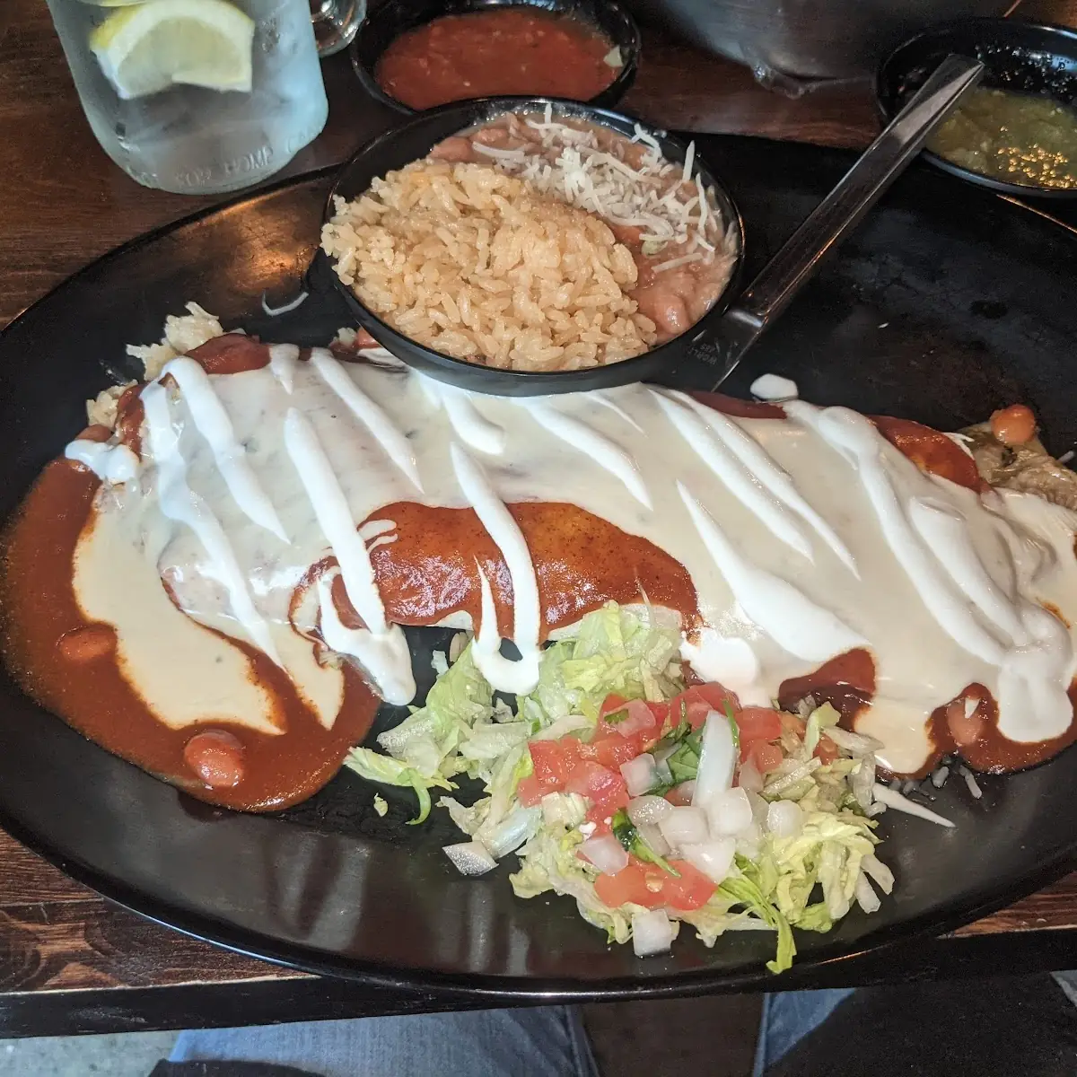 Combo Two (Beef Taco, Bean Tostada, Cheese Enchilada, and Pork Bean Burrito)