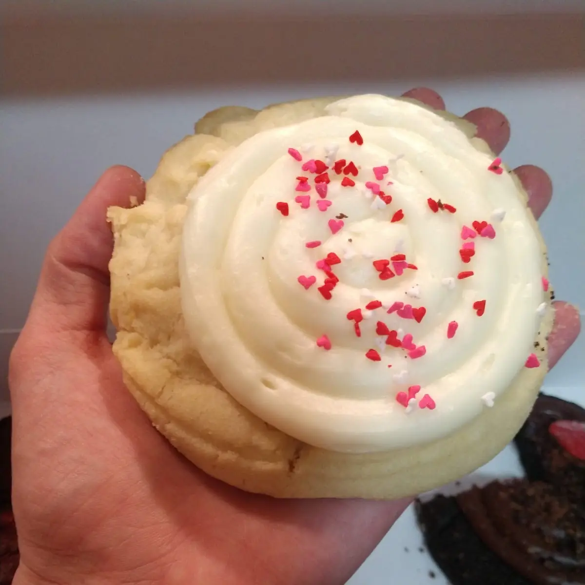 Birthday Cake Cookie with Valentine's Sprinkles