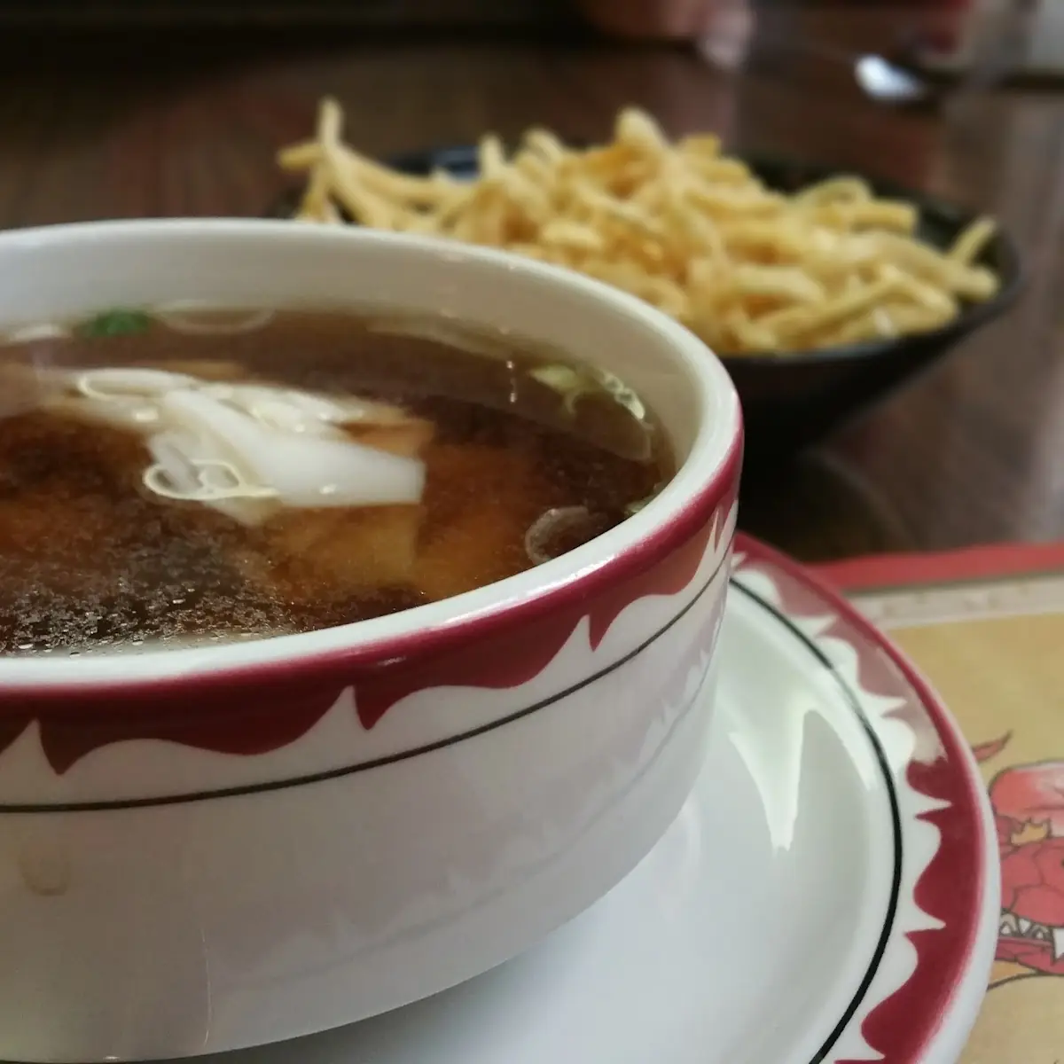Hot and Sour Wonton Soup, Happy Jack's Restaurant & Patio