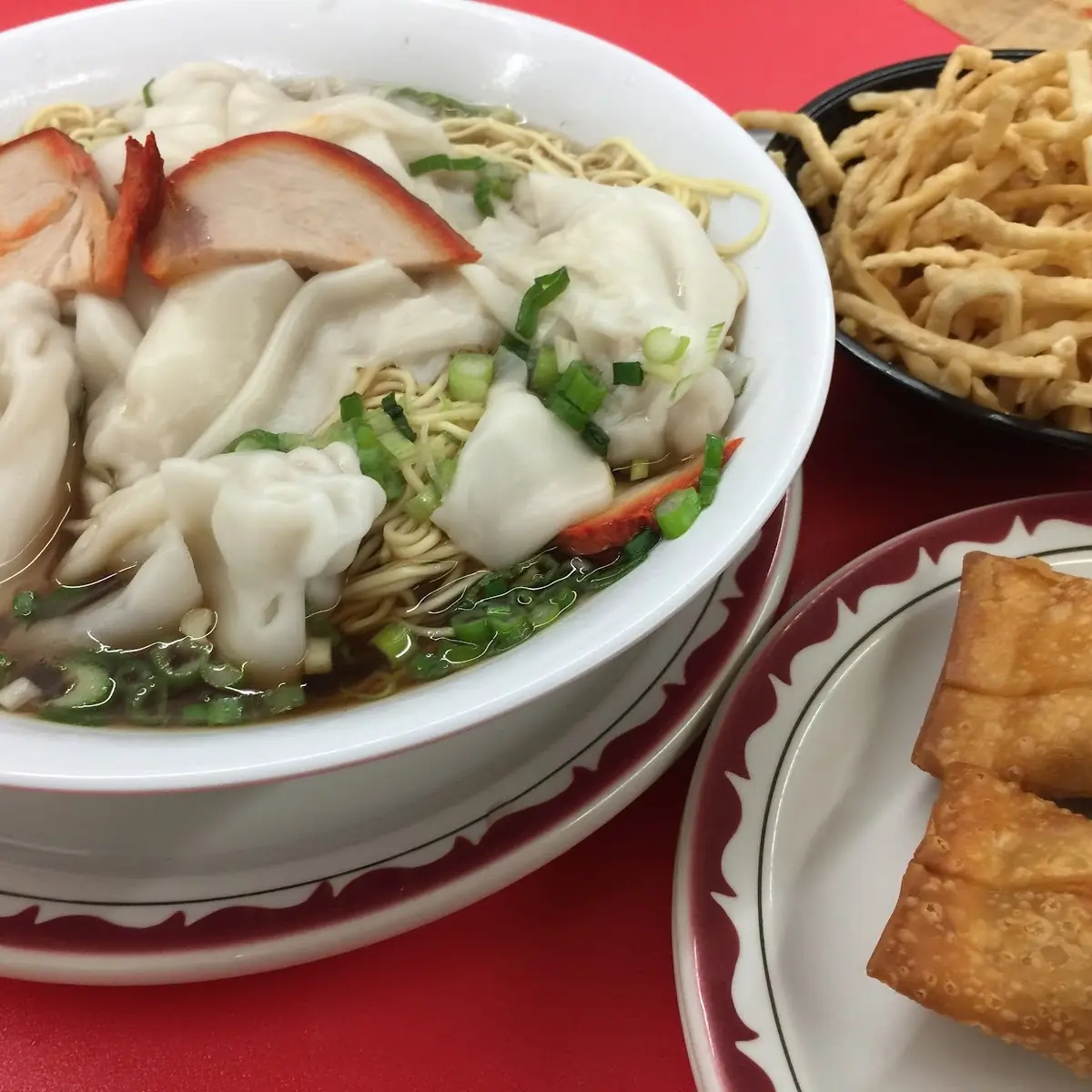 Wonton Soup 6 Egg Rolls, Happy Jack's Restaurant & Patio