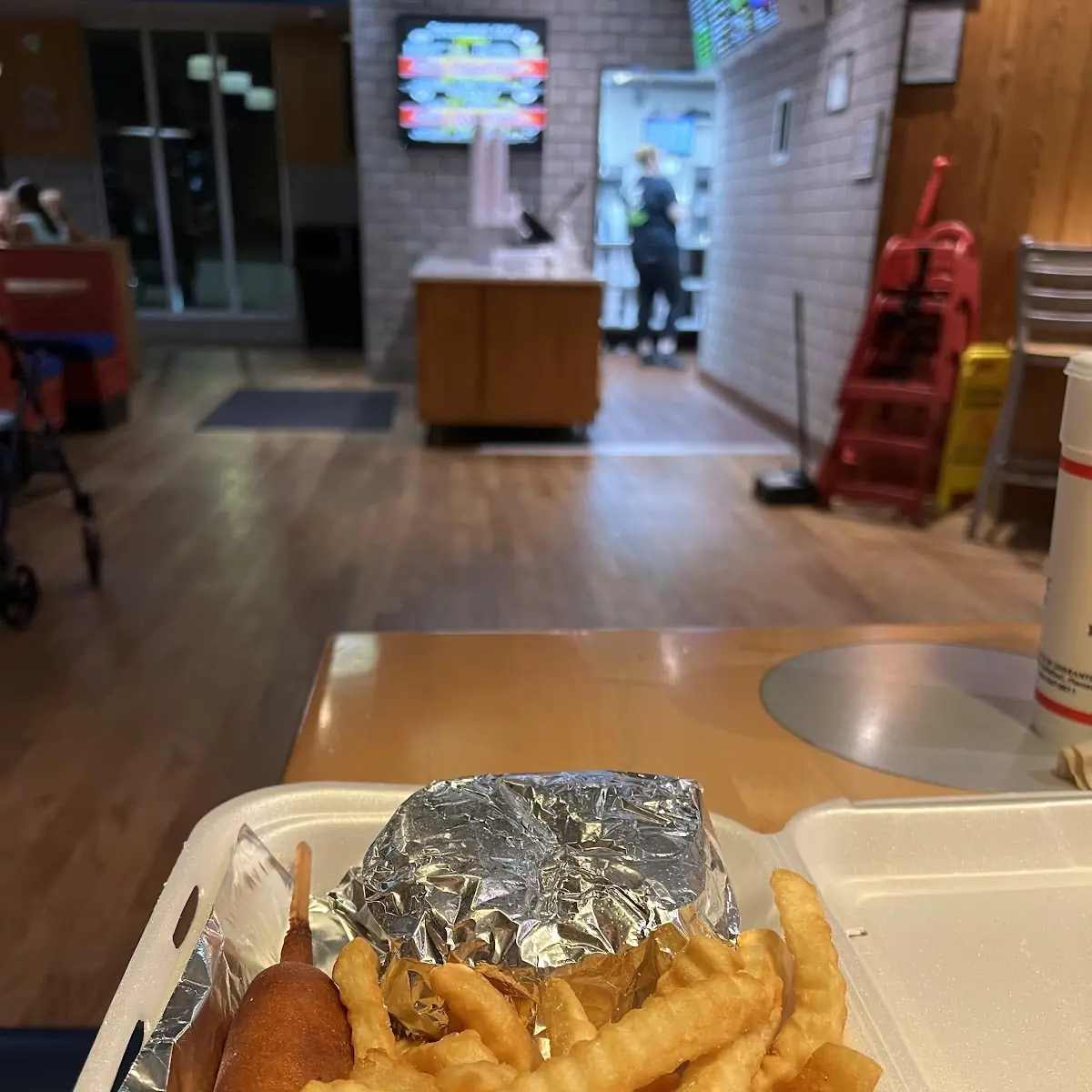 Crinkle Cut Fries and Corn Dog