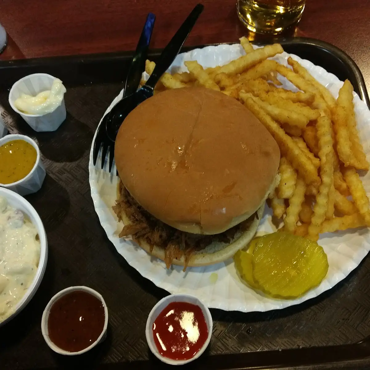BBQ Pulled Pork Sandwich with Two Sides