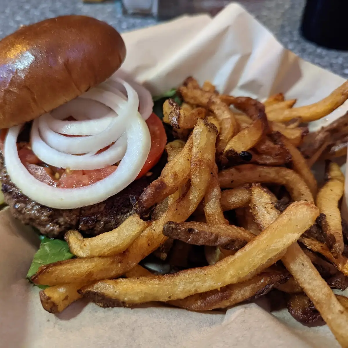 Burger with French Fries