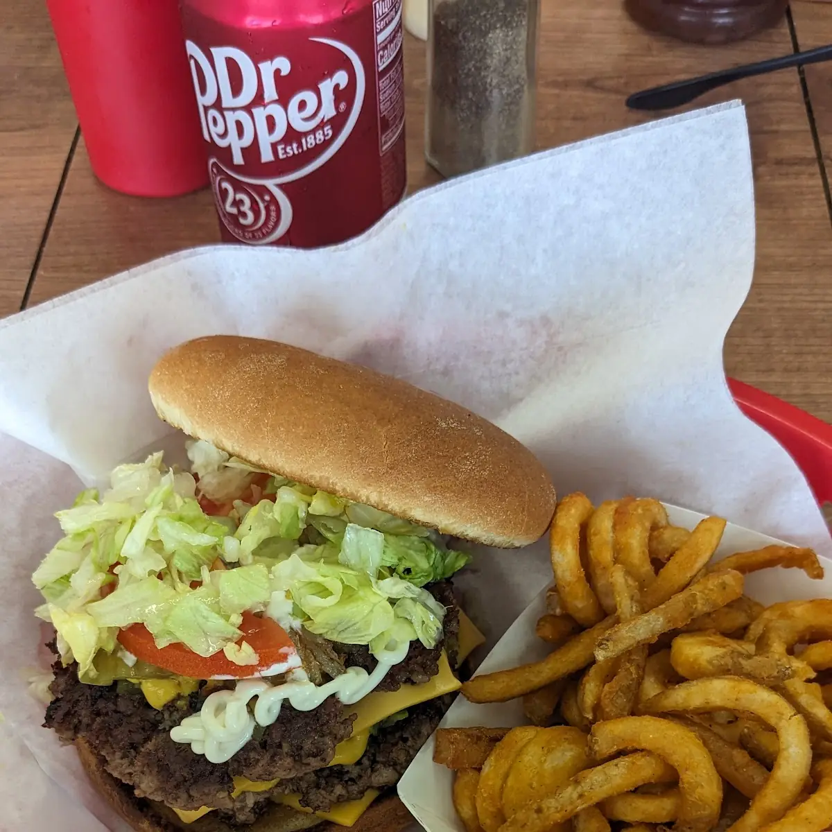 Double Great Burger with Curly Fries