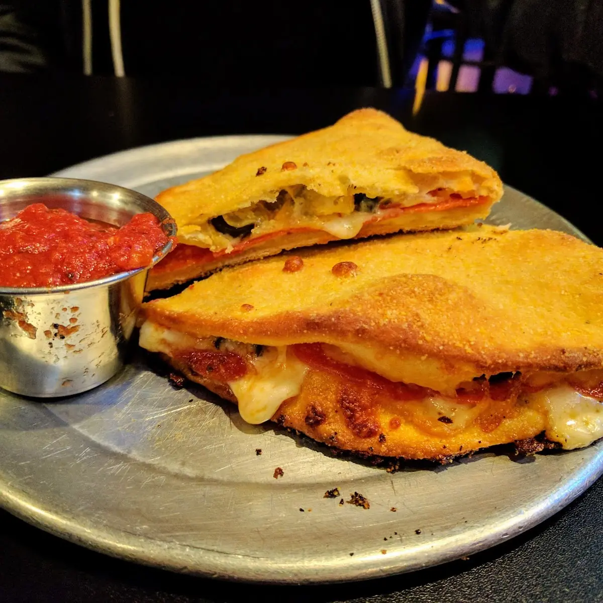 Pepperoni and Black Olive Calzone