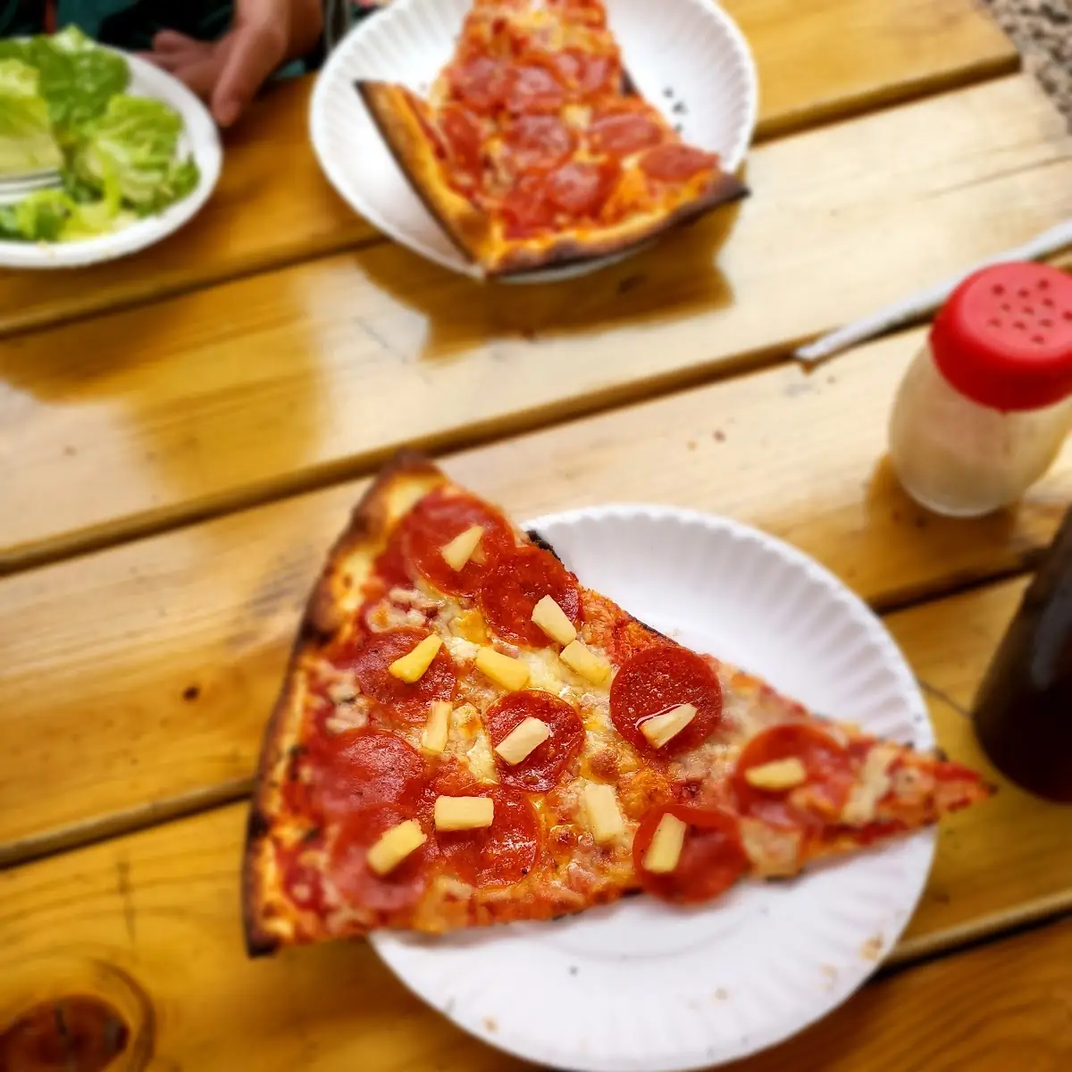 Pepperoni Pizza Slice with Pineapple