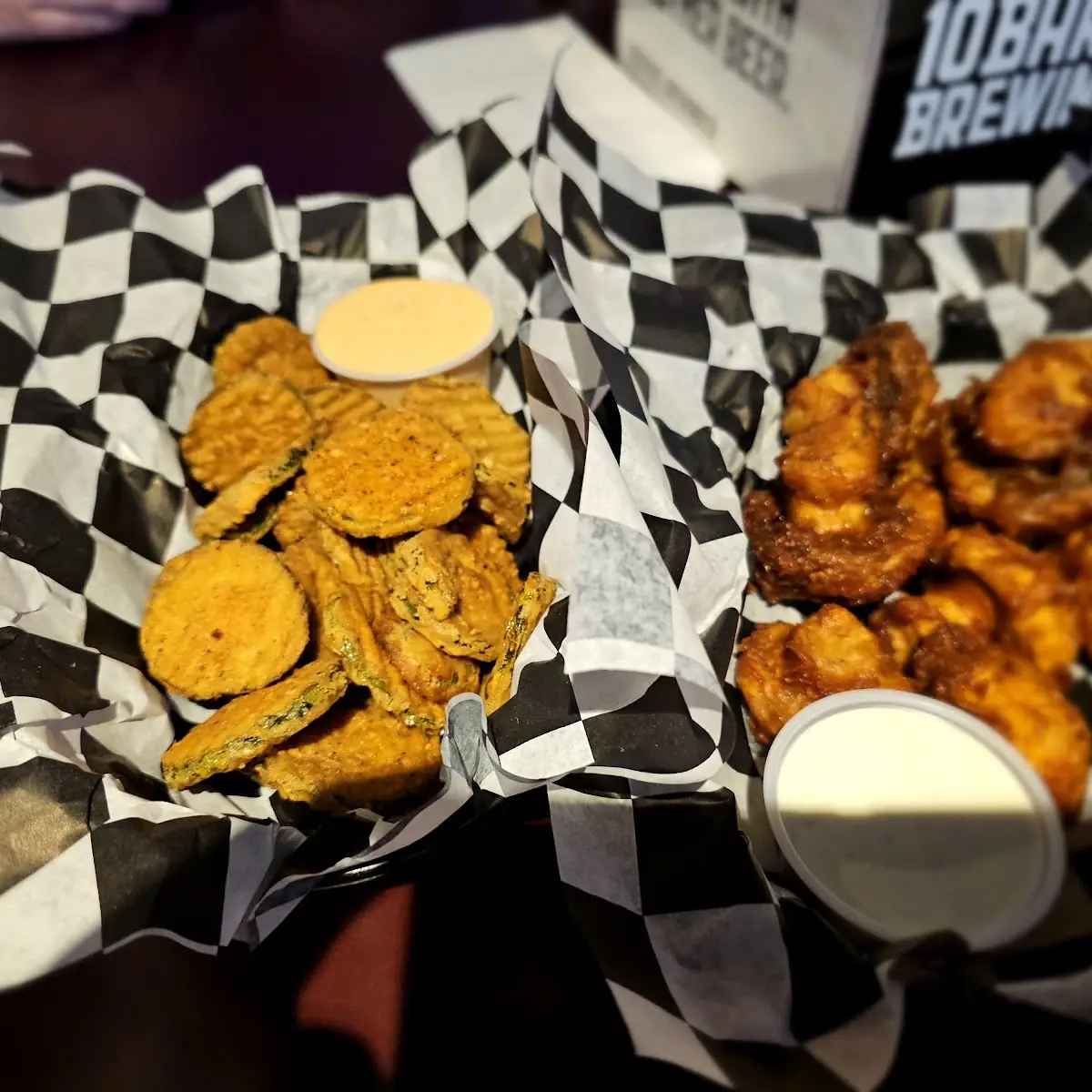 Fried Pickles and Fried Mushrooms