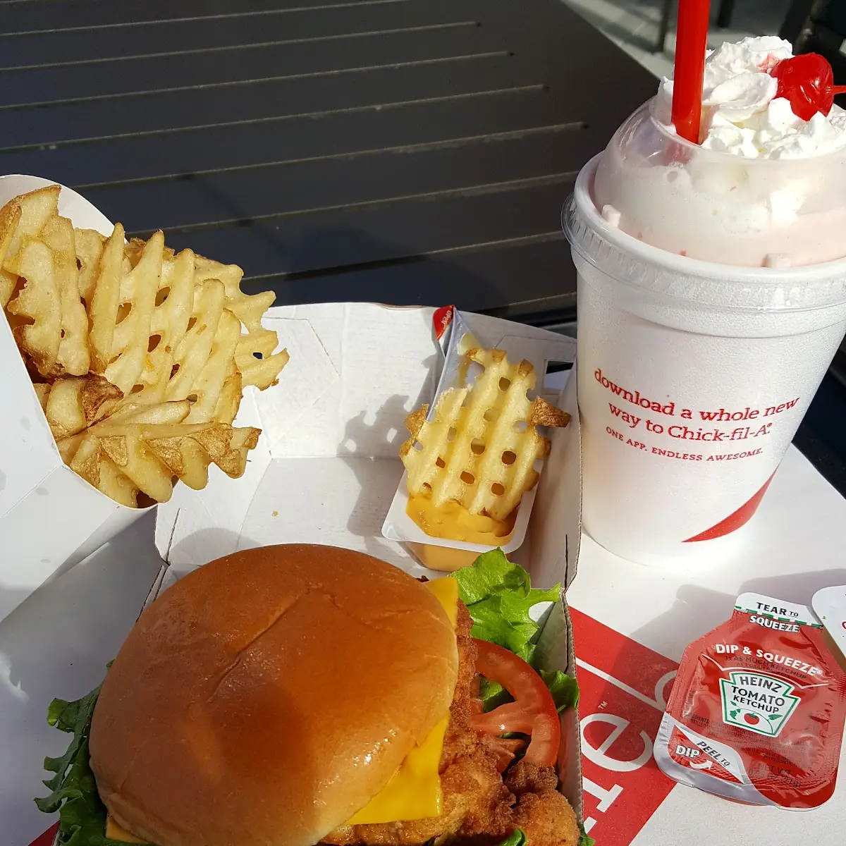1 Deluxe with a Strawberry Shake