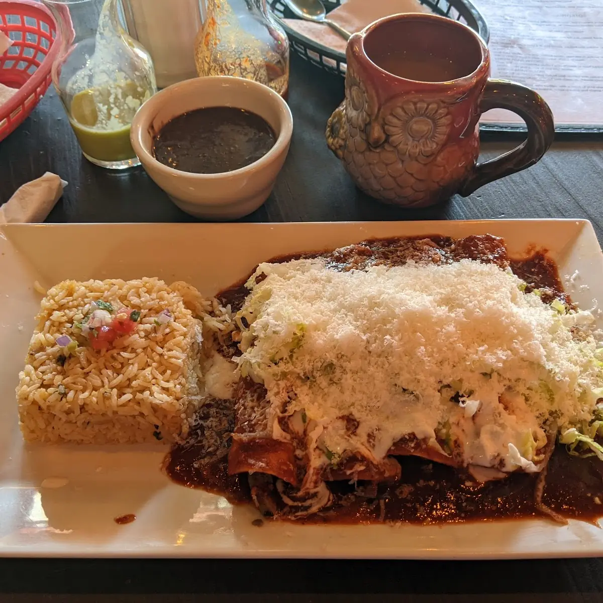 Enchiladas Verdes with Red Sauce