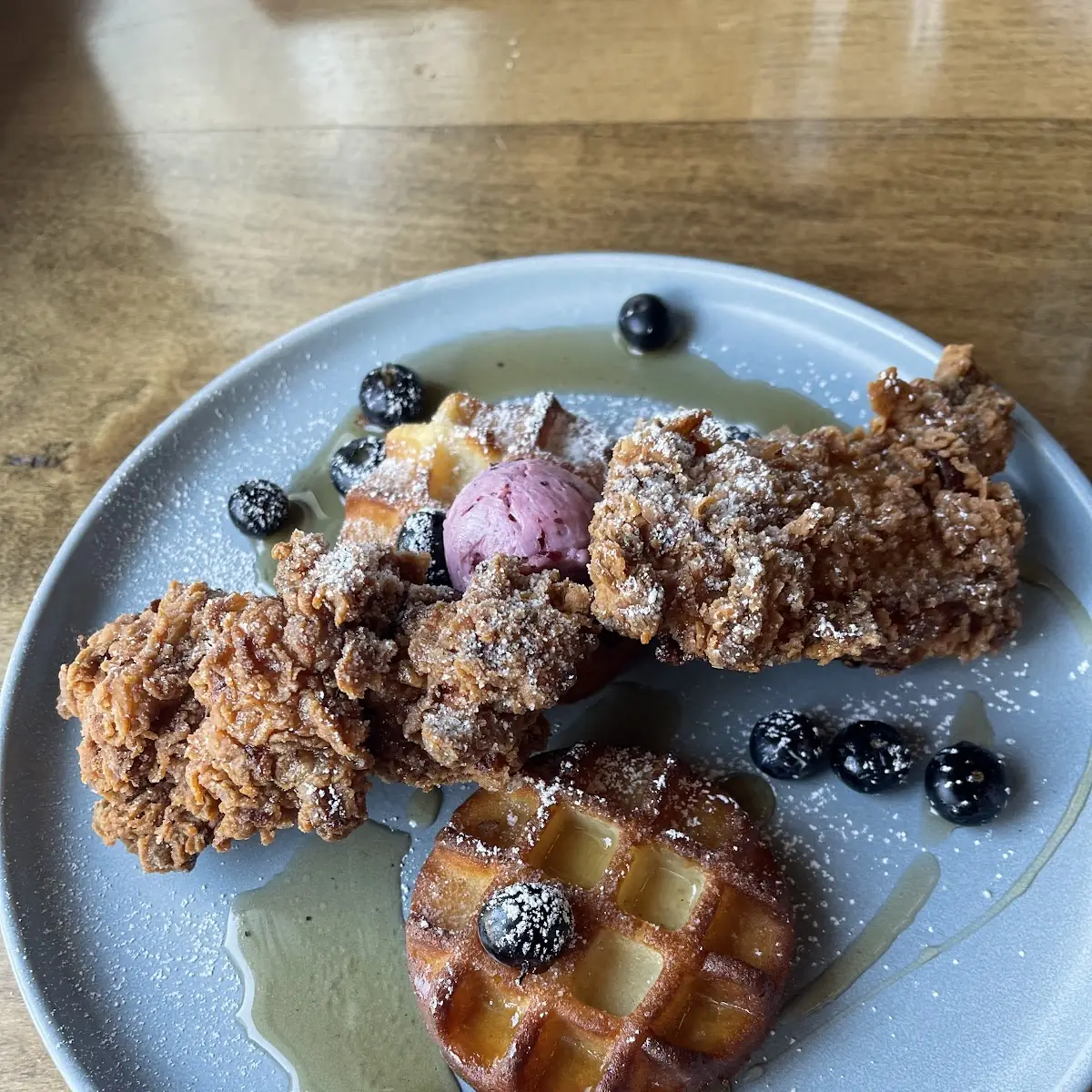 Fried Chicken Waffles and Berries