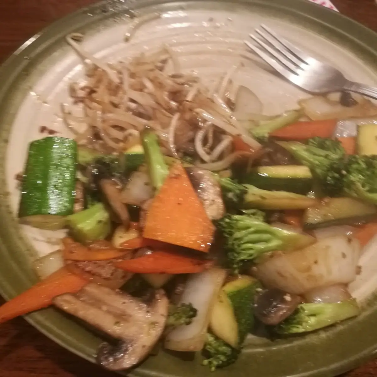 Grilled Vegetables and Bean Sprouts