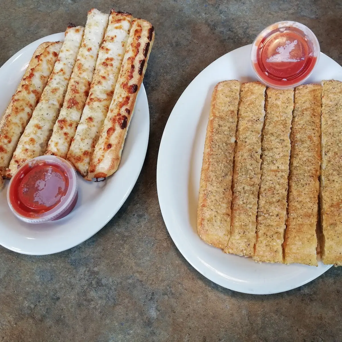Cheesy Breadsticks and Garlic Breadsticks