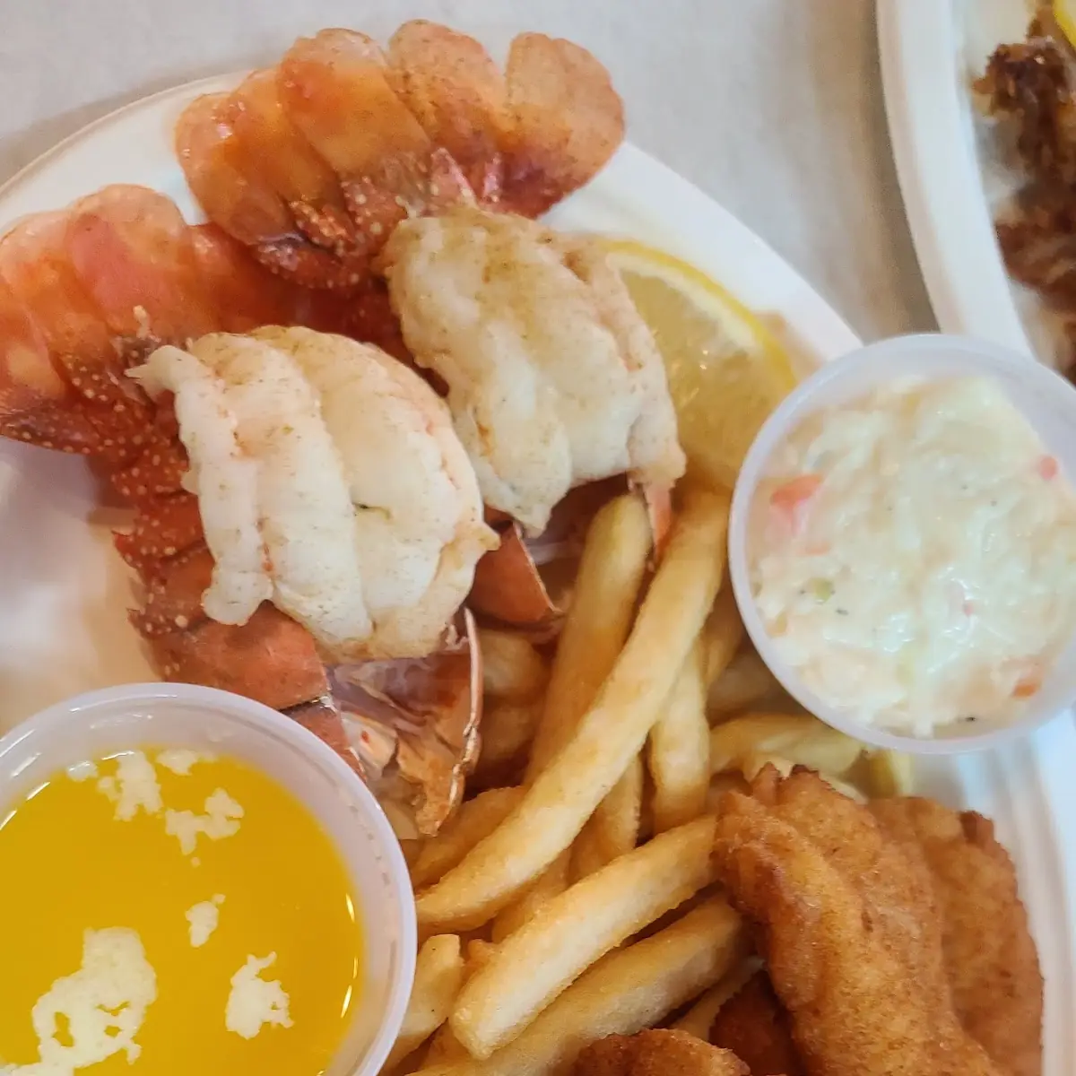 Lobster Tail and Fried Shrimp Platter