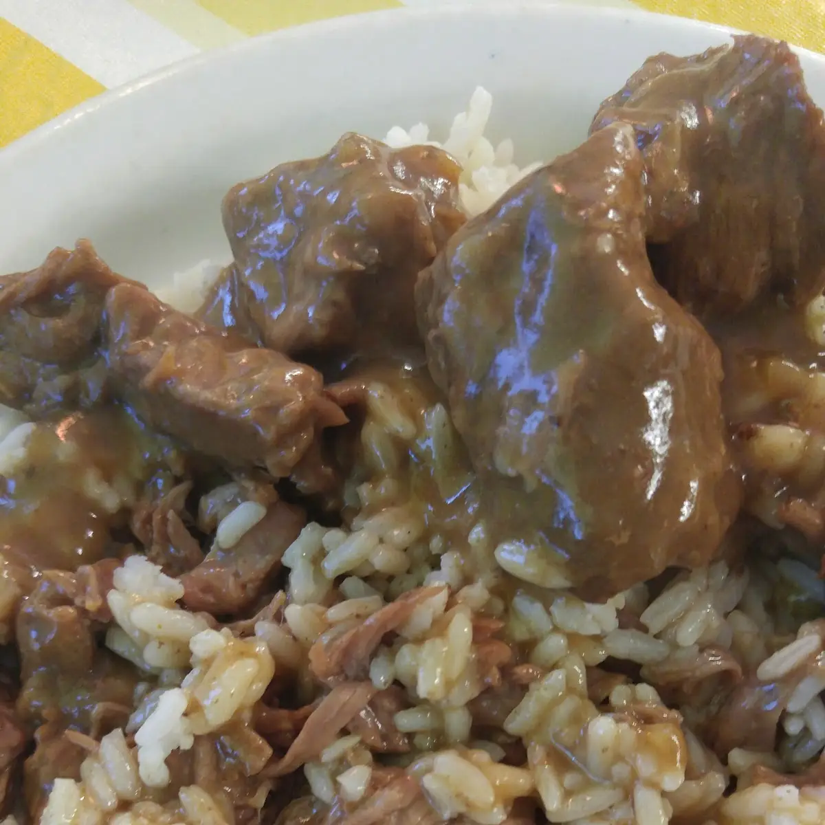 Beef Tips and Rice