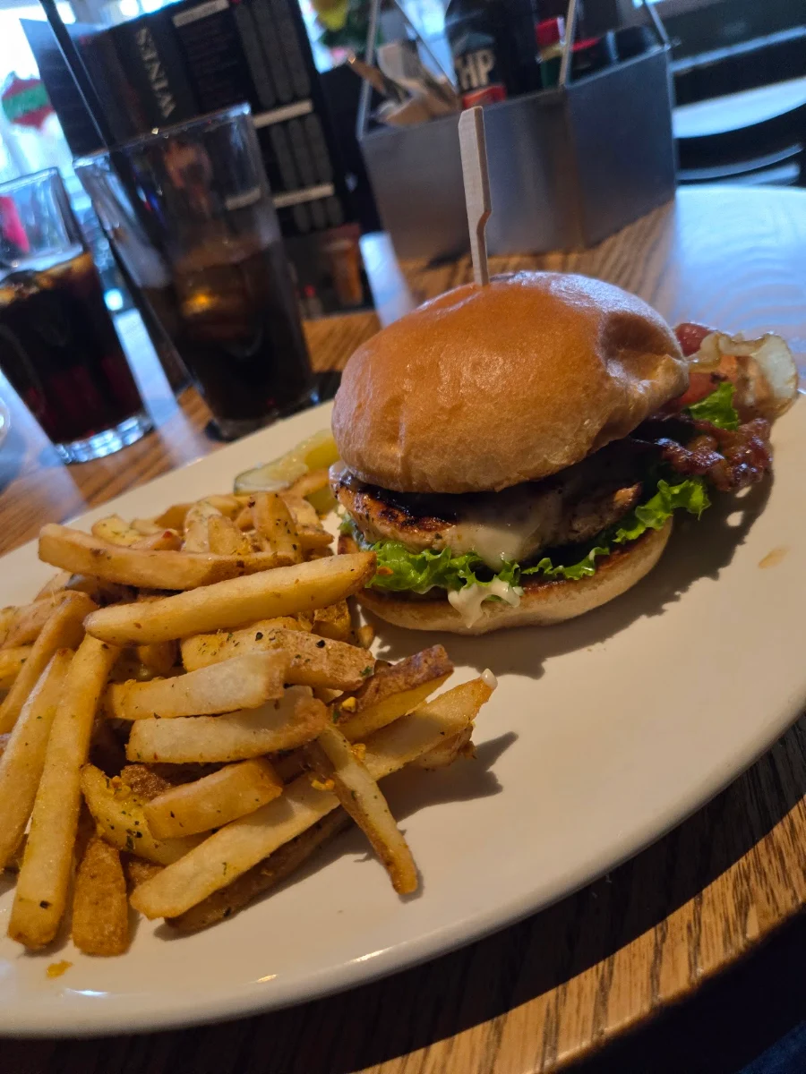 Chicken Club Burger, The Flats Eatery + Drink