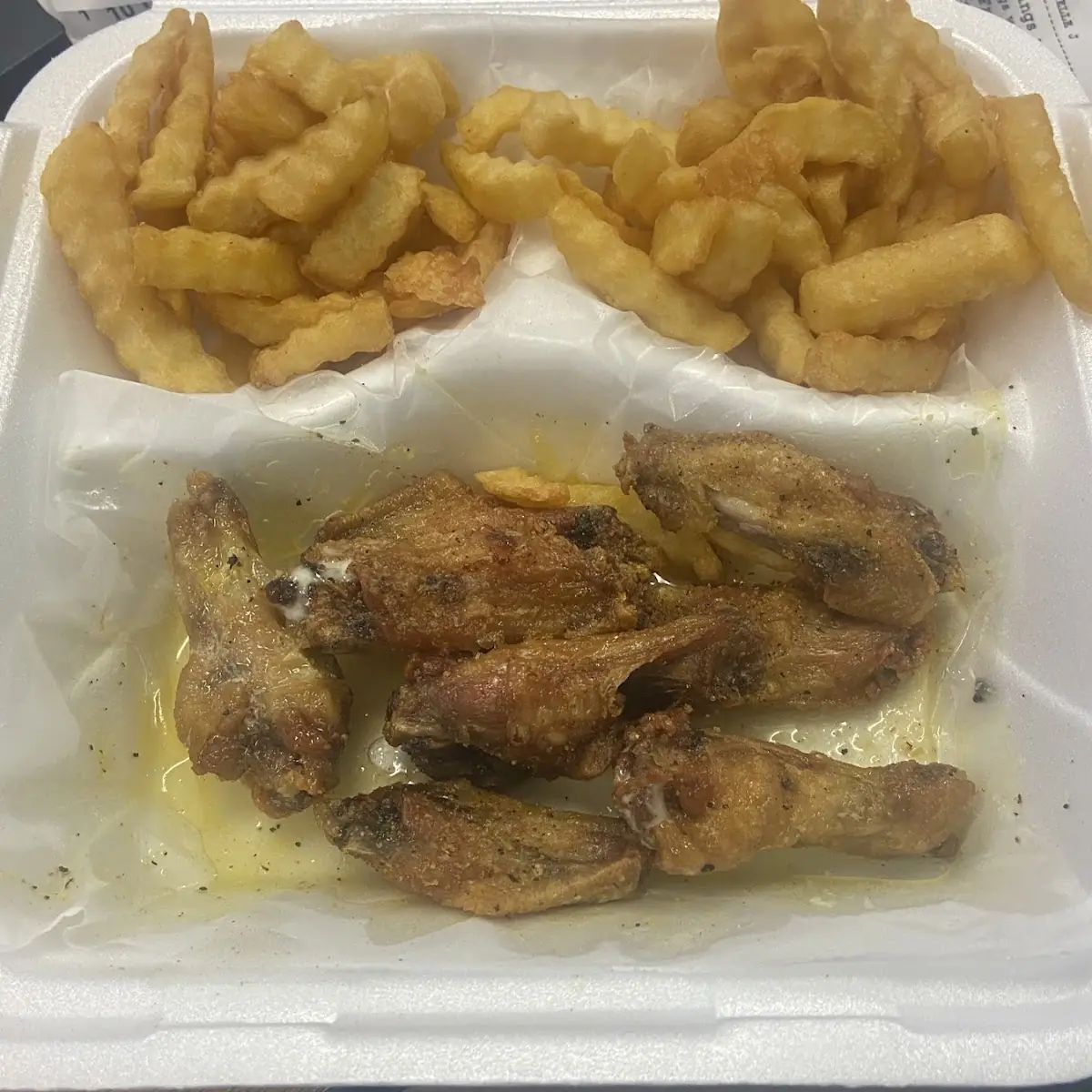 Lemon Pepper Wings and Fries