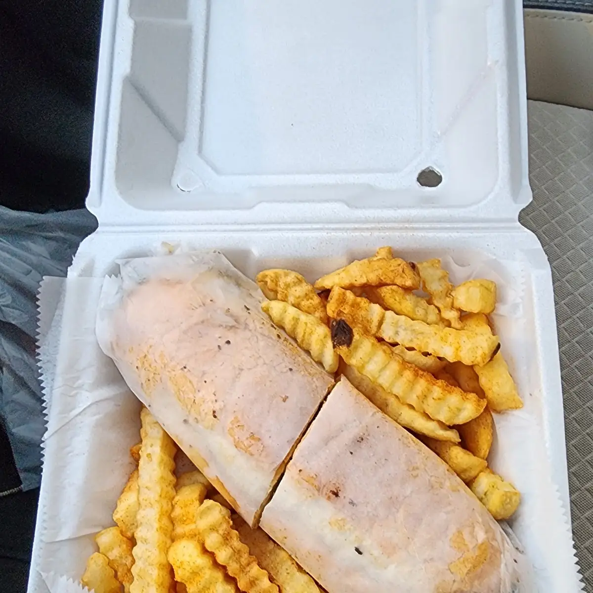 Philly Steak Sandwich and Fries