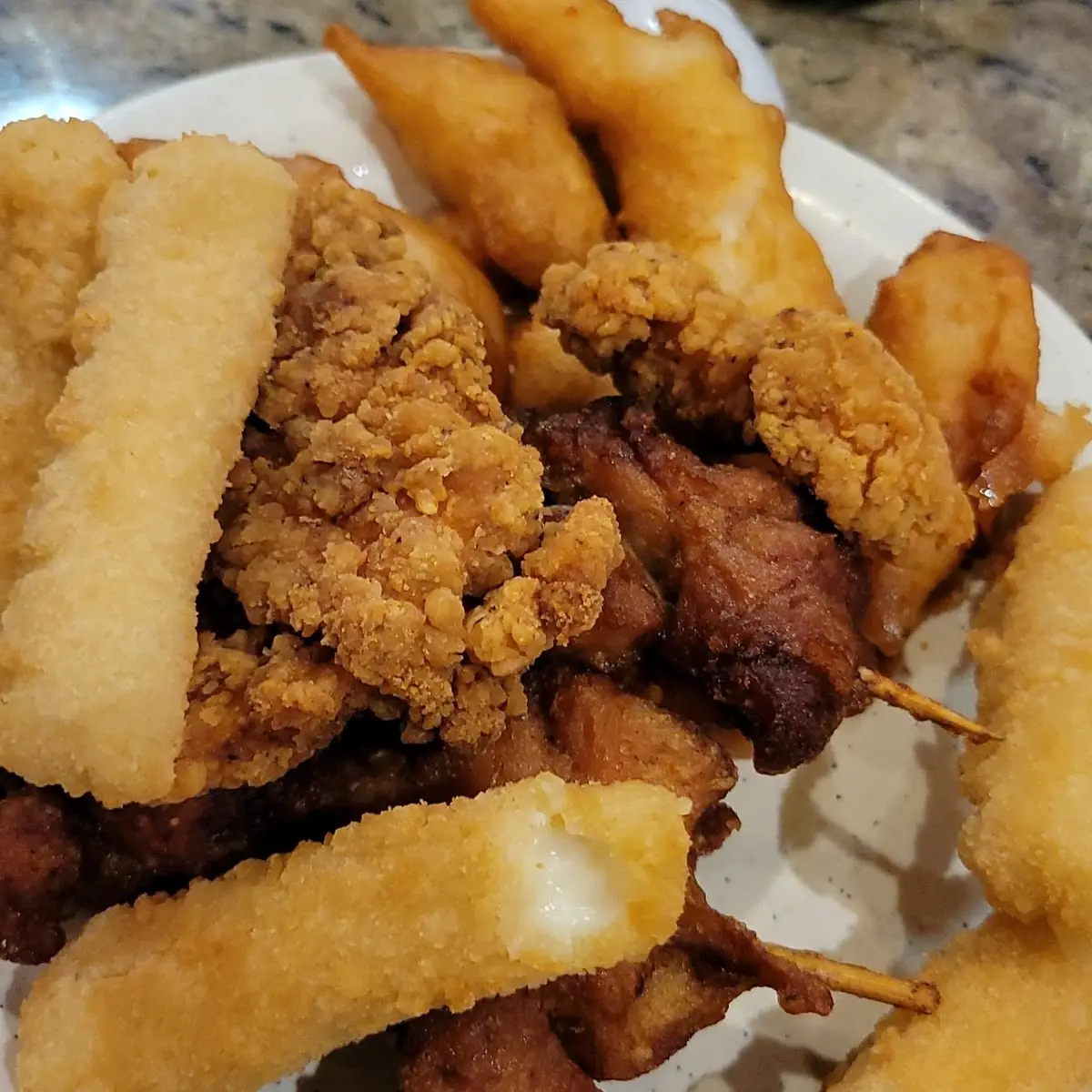 Sweet Sour Chicken Cheese Sticks with Teriyaki Chicken