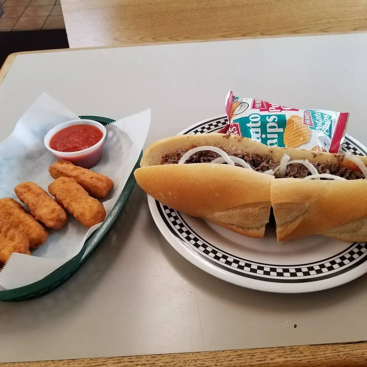 Cheesesteak and Mozzarella Sticks
