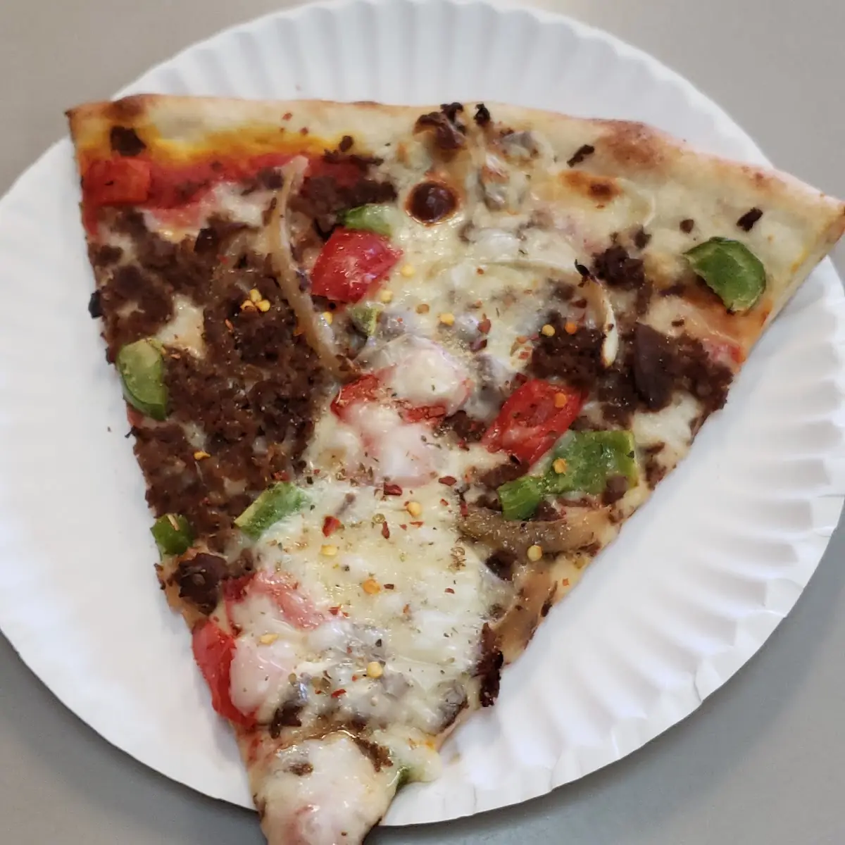 Steak Veggie Pizza Slice