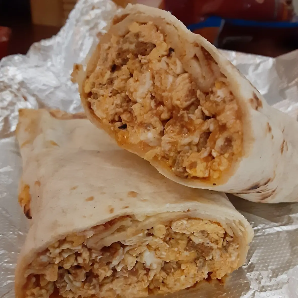 Chorizo Egg and Bean Burrito