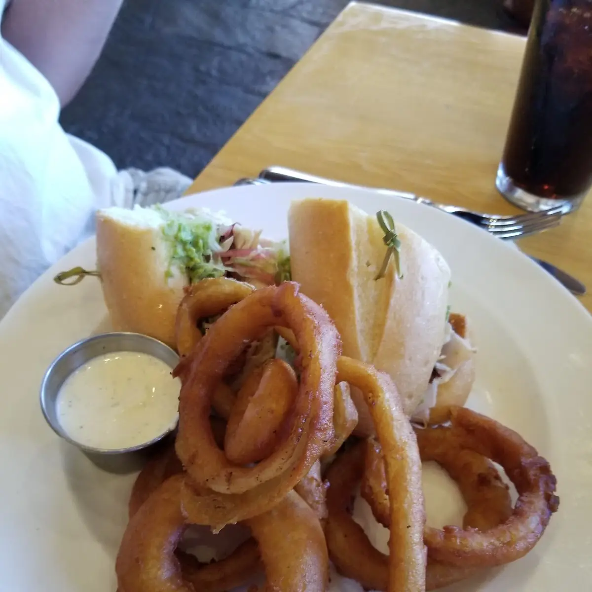 Club Sandwich with Onion Rings