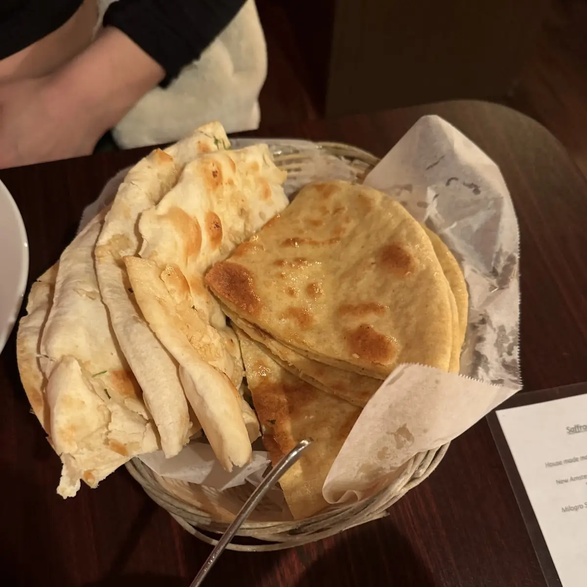 Garlic Naan and Aloo Paratha