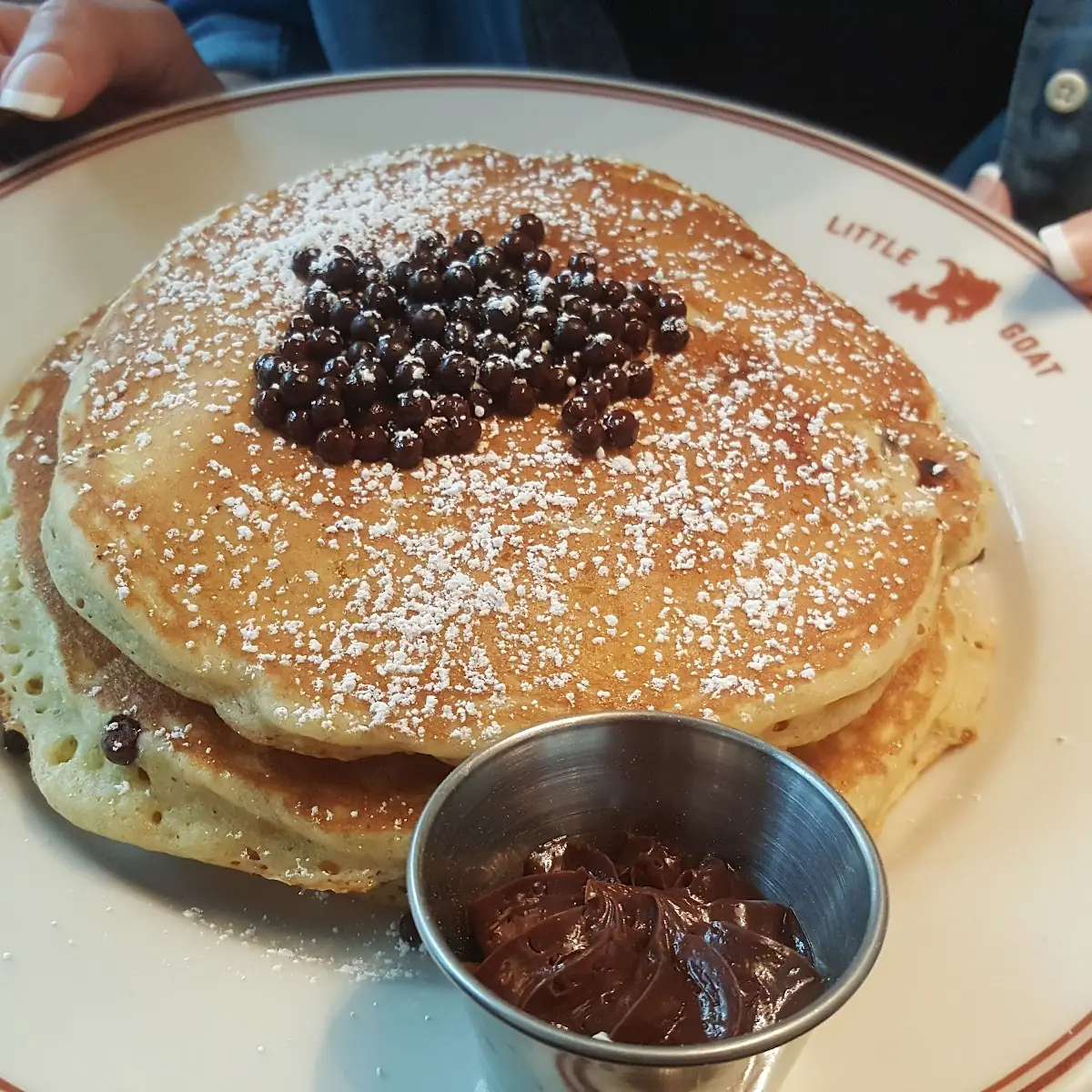 Chocolate Chip Pancakes with Chocolate Malt Butter