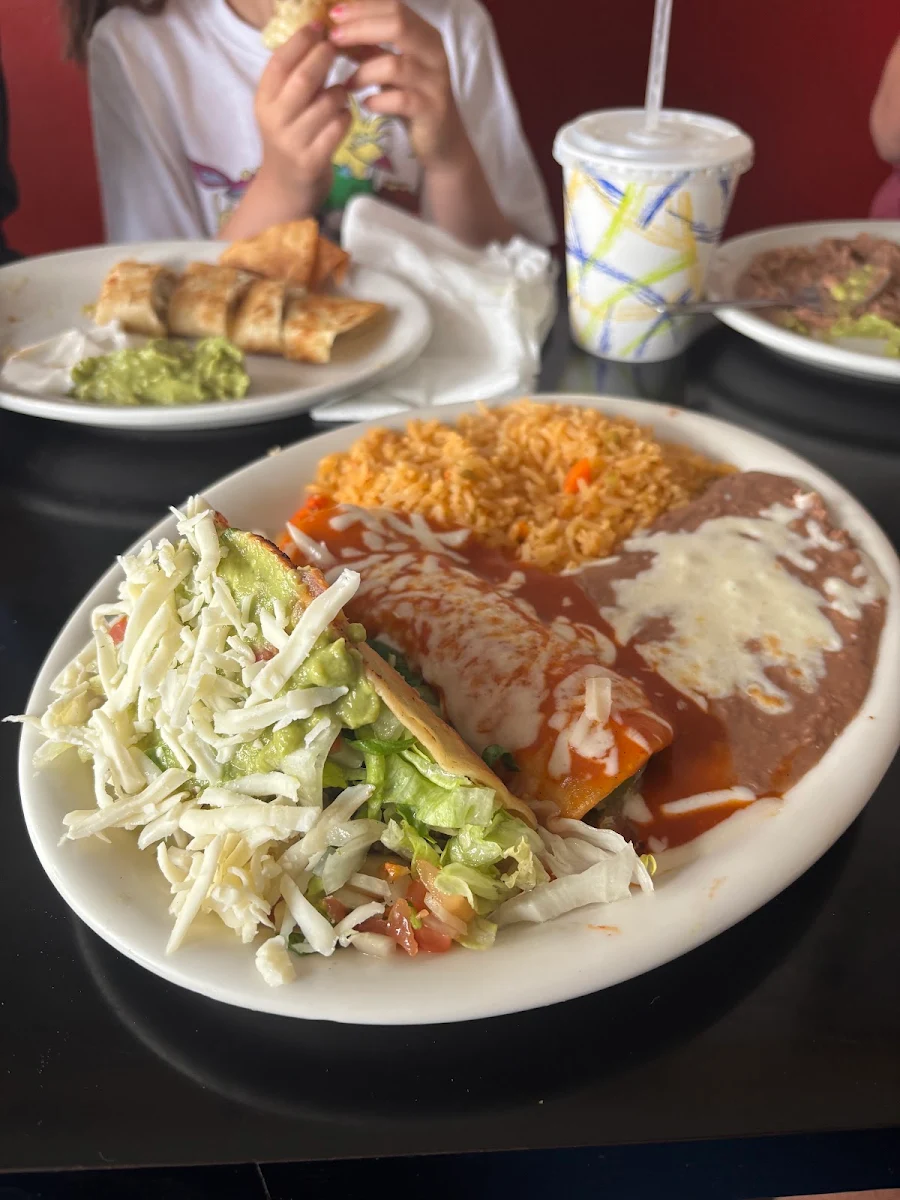 Ground Beef Taco and Chicken Enchilada