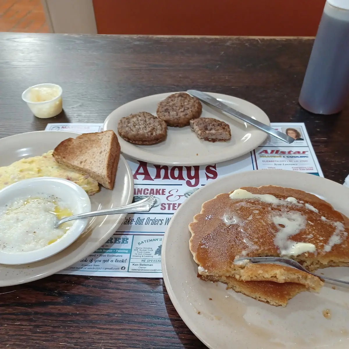 Western Omelet Pancakes Turkey Sausage