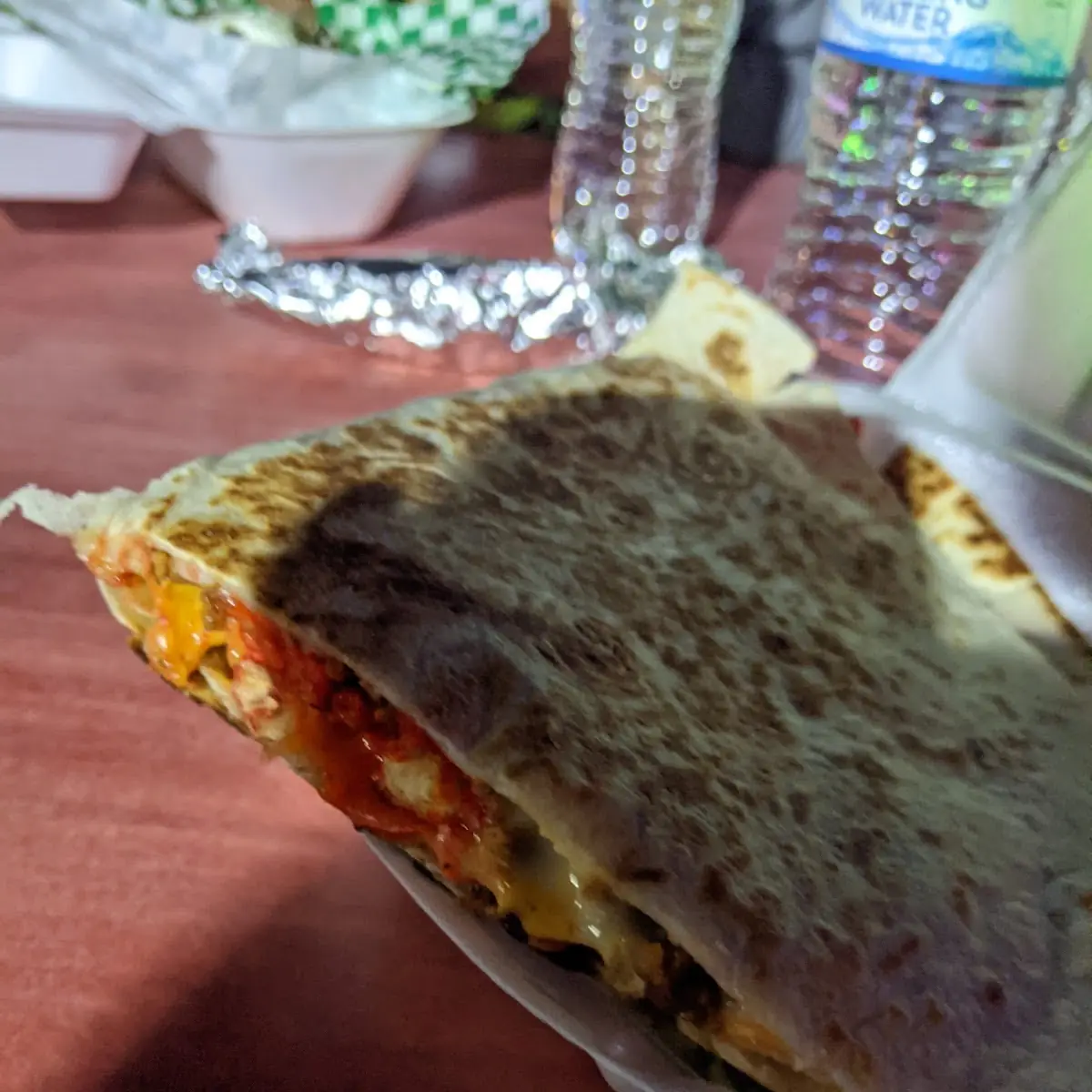 Chicken Quesadilla with Hot Cheetos