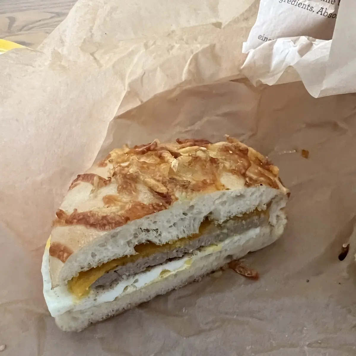 Turkey Sausage and Egg Beagle