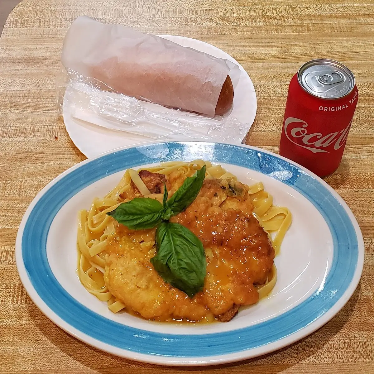 Chicken Lenguine and Wine Sauce