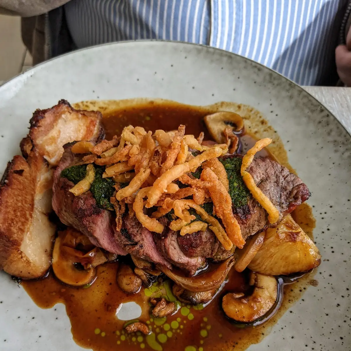 Flat Iron Steak & Pork Belly