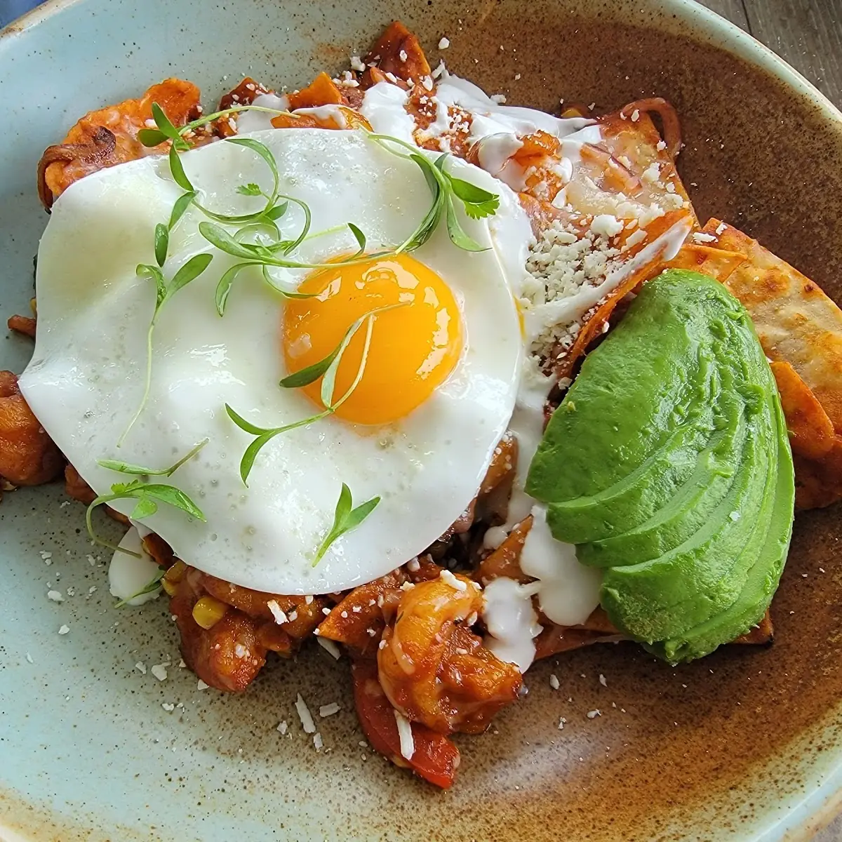 Grilled Prawn & Street Corn Chilaquiles