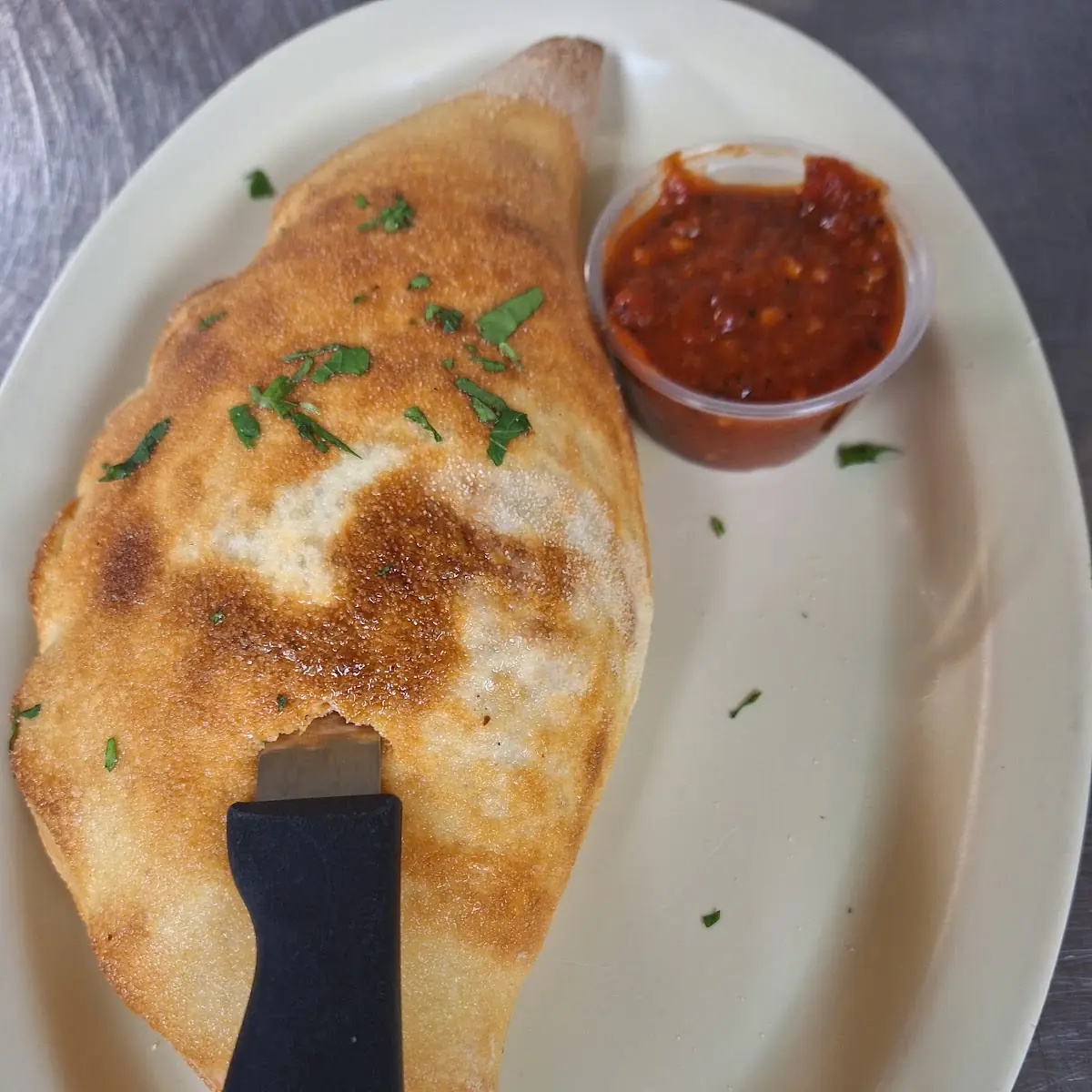 Calzone with Pepperoni Ricotta Mozzarella Cheese