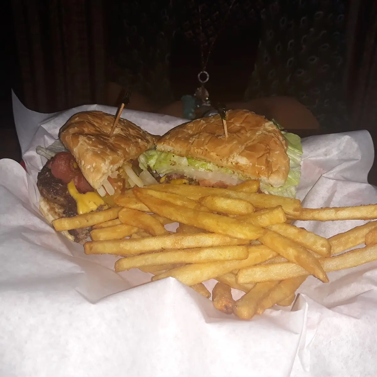 Bacon Burger and Fries