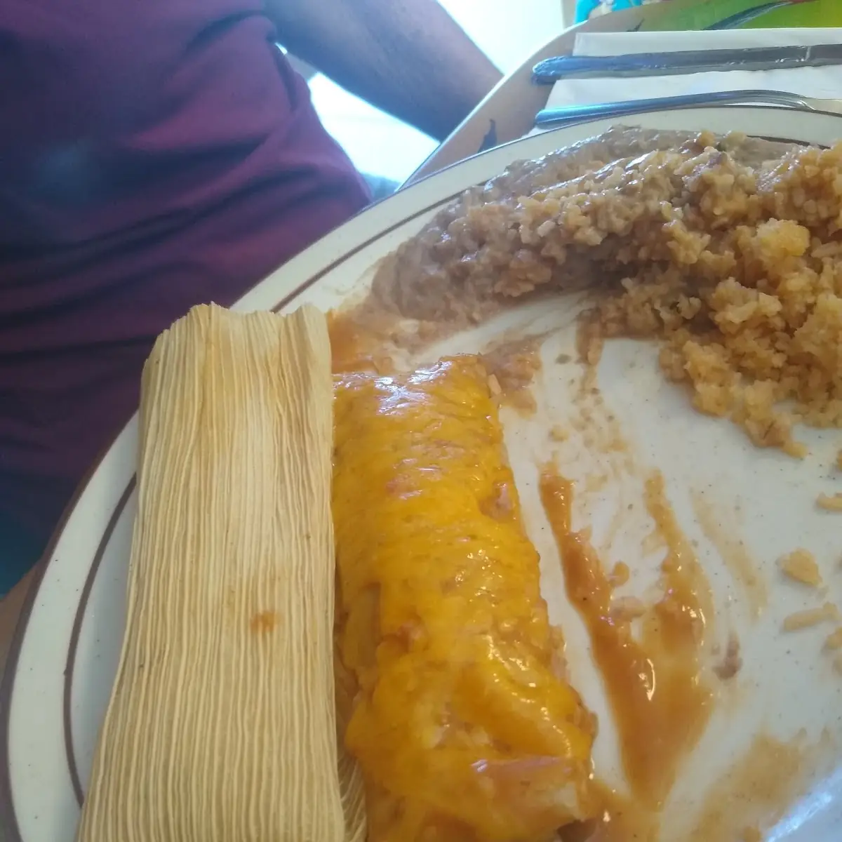 Smothered Burrito and Beef Tamale