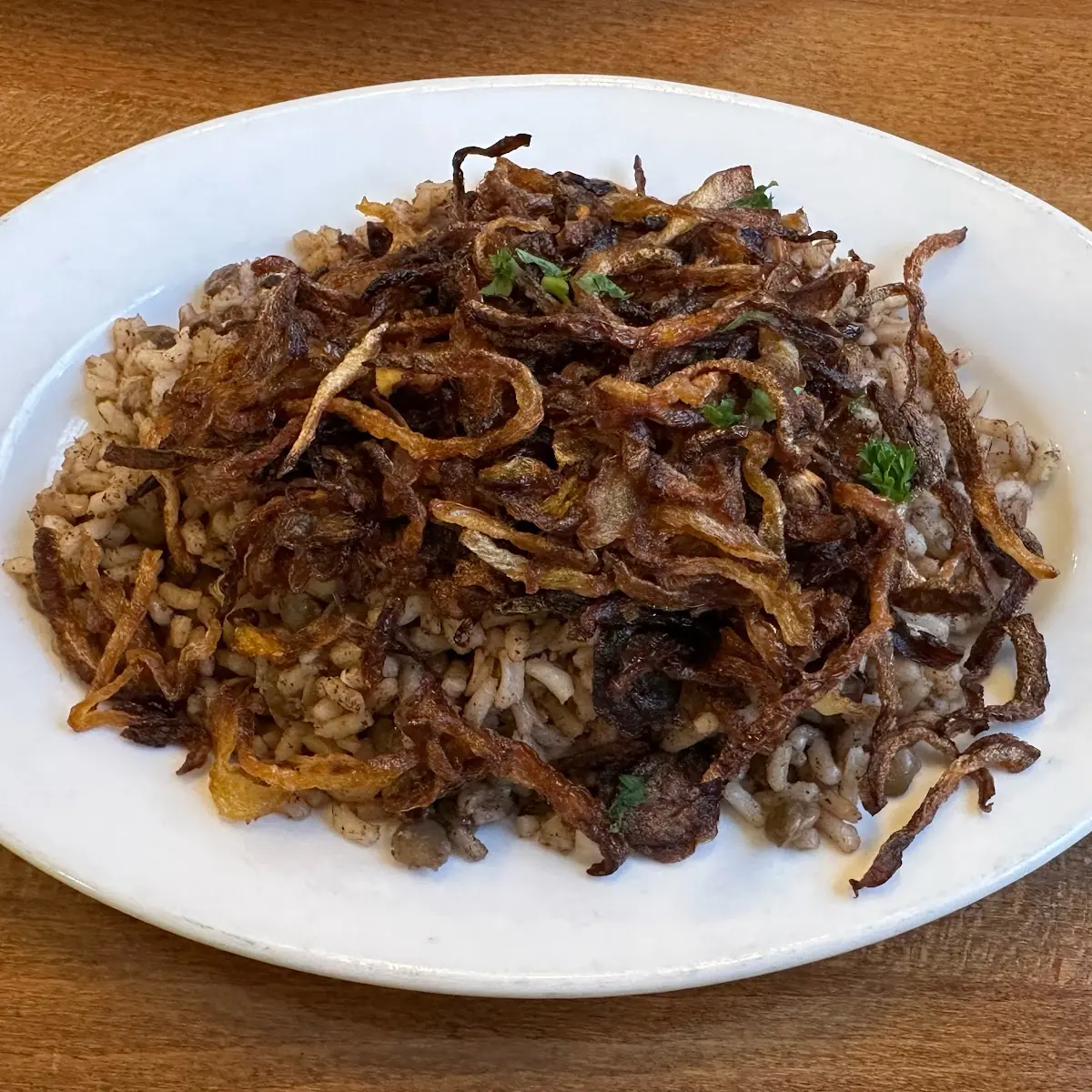 Mjaddara with Caramelized Onions