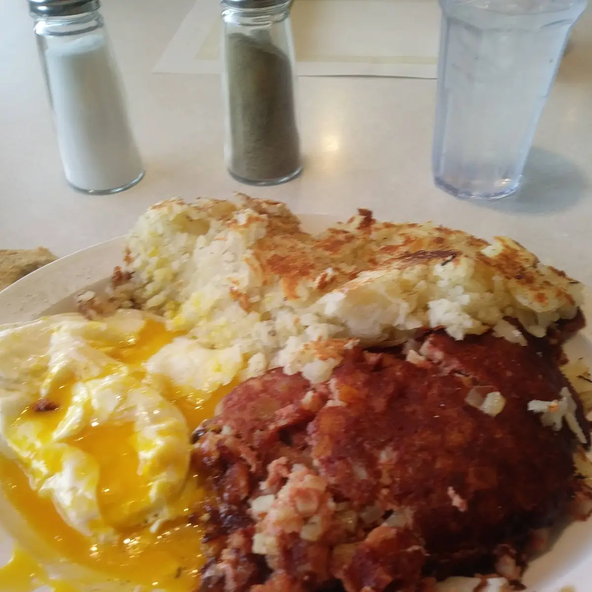 Corned Beef Hash with 2 Eggs and Hash Browns