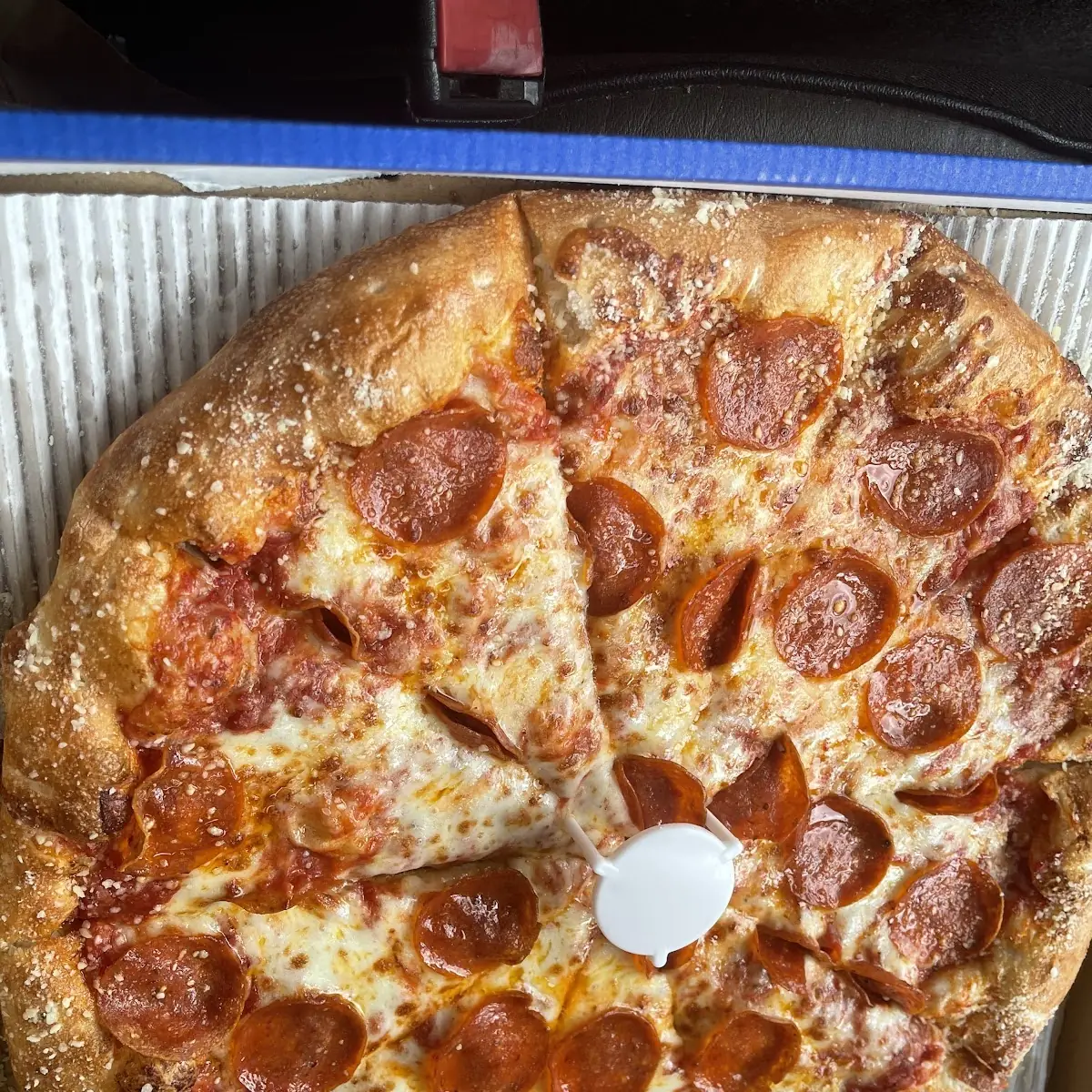 Pepperoni Pizza in Cardboard Box