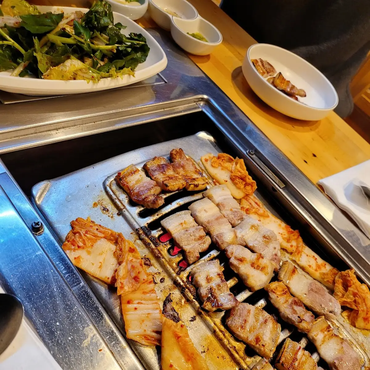 Grilled Pork Belly on Grill