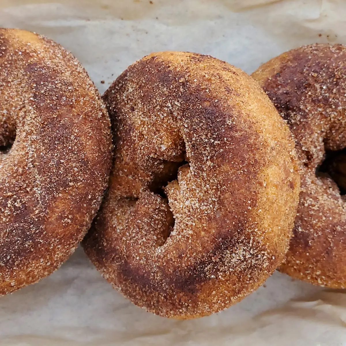 Apple Cider Donuts with Cinnamon Sugar