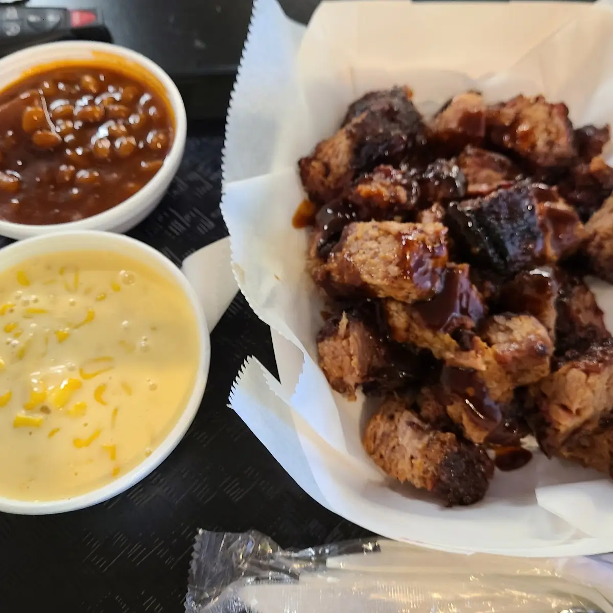 Burnt Ends Cheesy Corn and Baked Beans