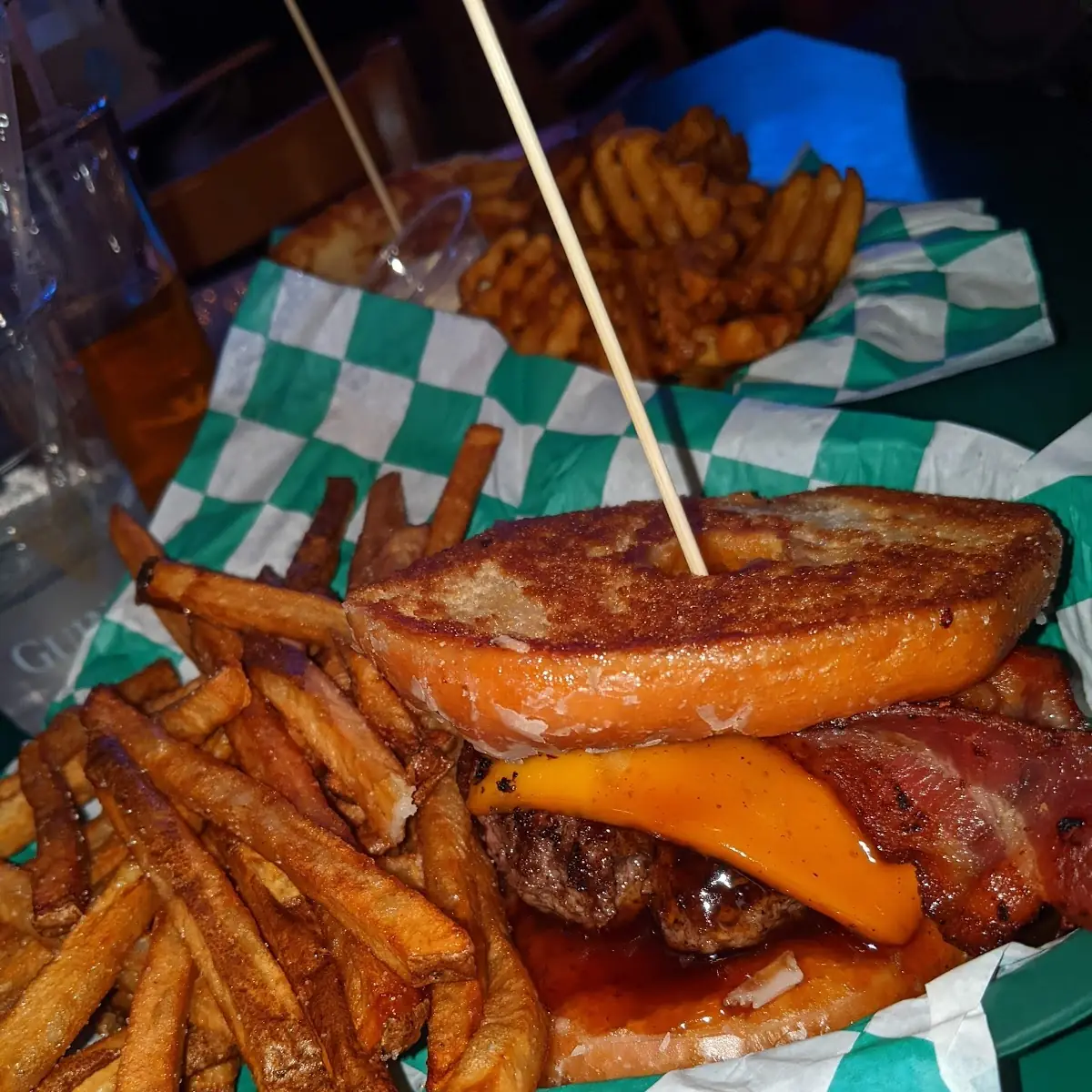 Homer Simpson Burger with Fried Glazed Donut