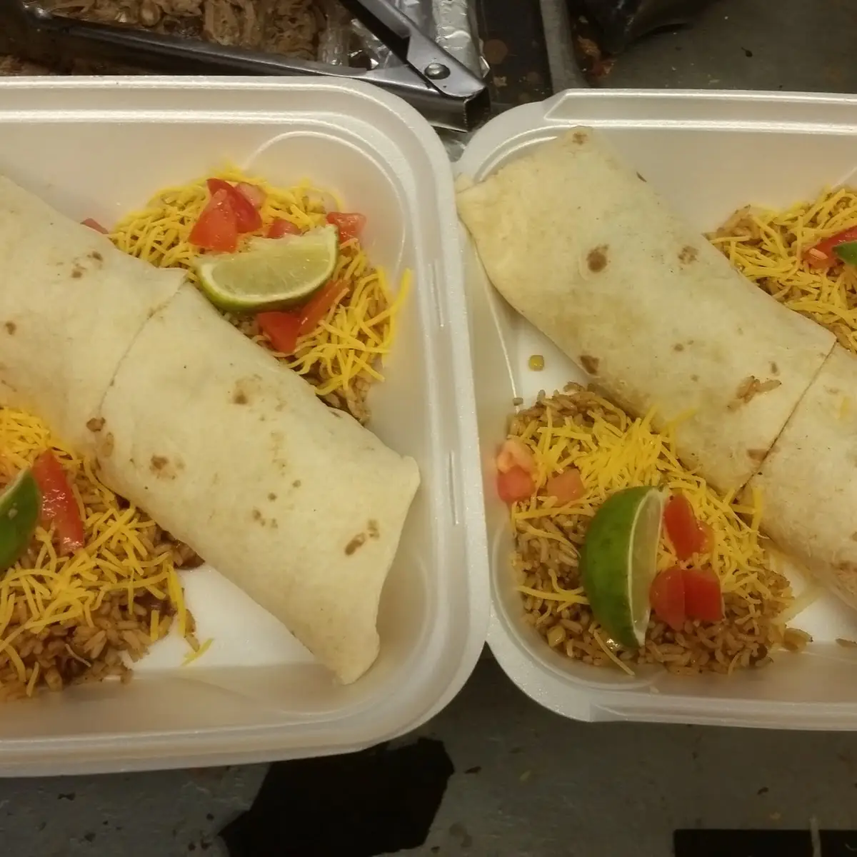 Pulled Pork and Cheddar Cheese Burrito