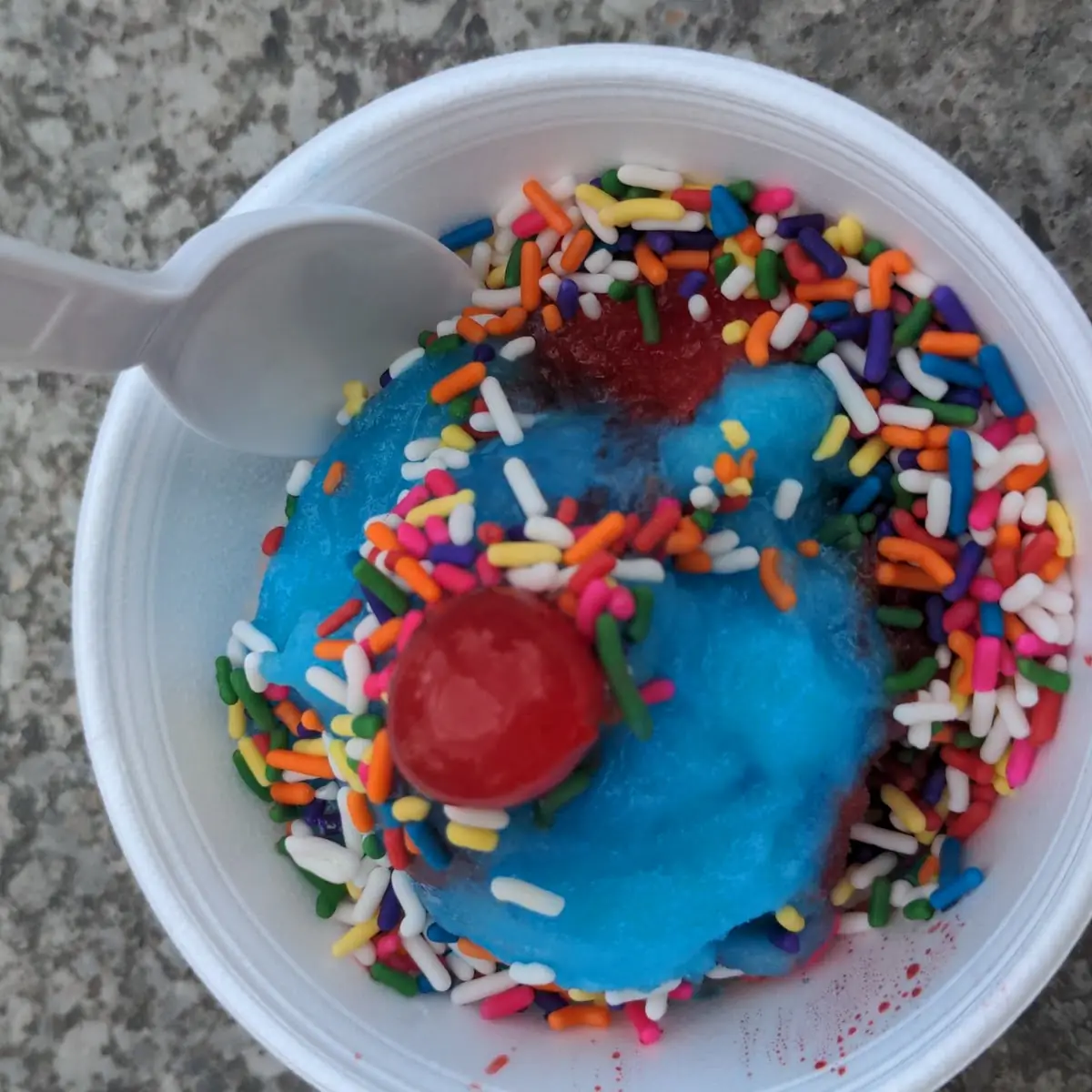 Blue Raspberry and Cherry with Sprinkles and a Cherry on Top