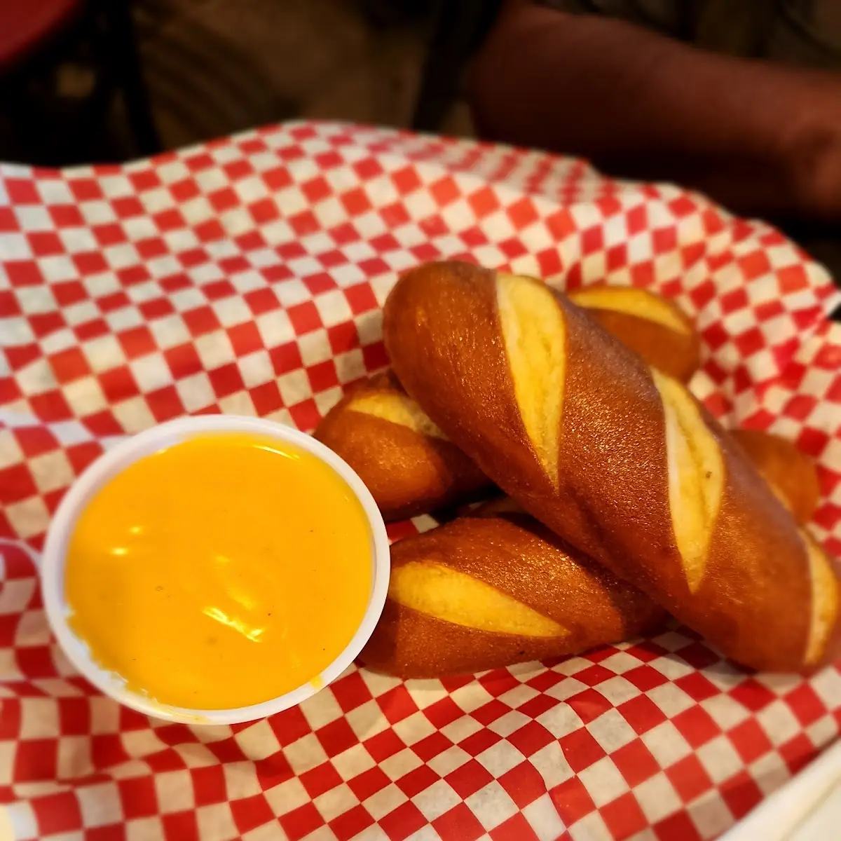 Pretzel Sticks with Cheese Sauce